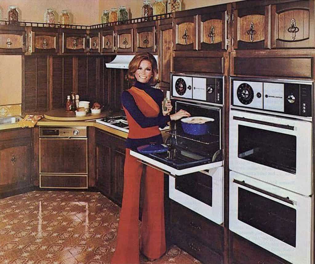 Mary Tyler Moore's 70s Kitchen with 4 ovens and a giant lazy susan