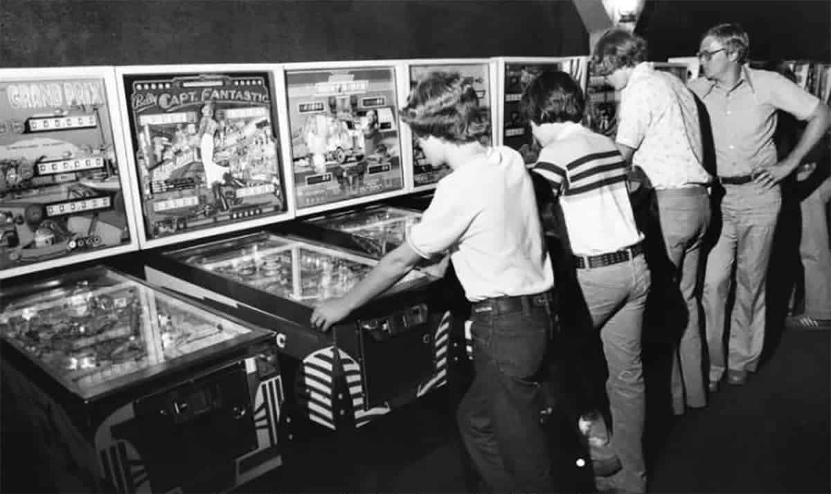 Playing pinball in the 70s at the mall arcade