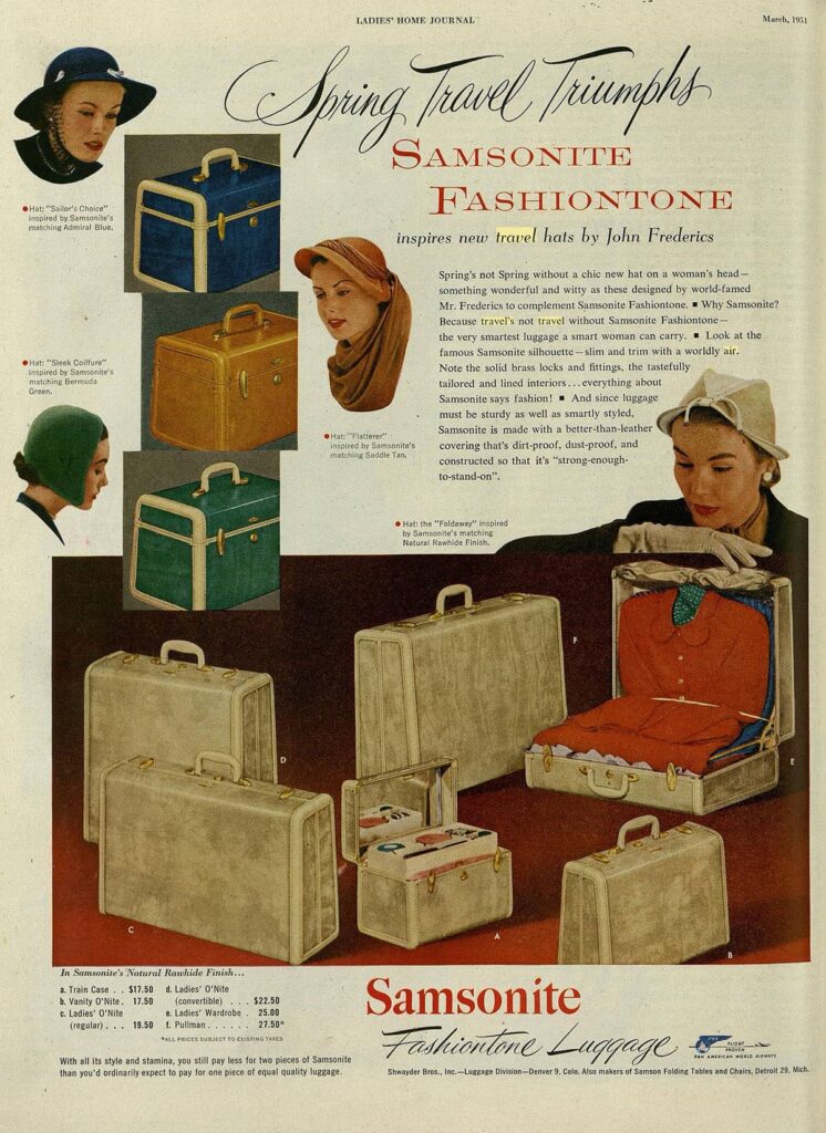 Samsonite Luggage Ad March 1951